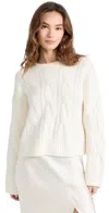 Sablyn Cable Knit Cashmere Sweater In Gardenia