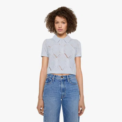 Sablyn Cadence Shrunken Polo Whisper Shirt In Blue