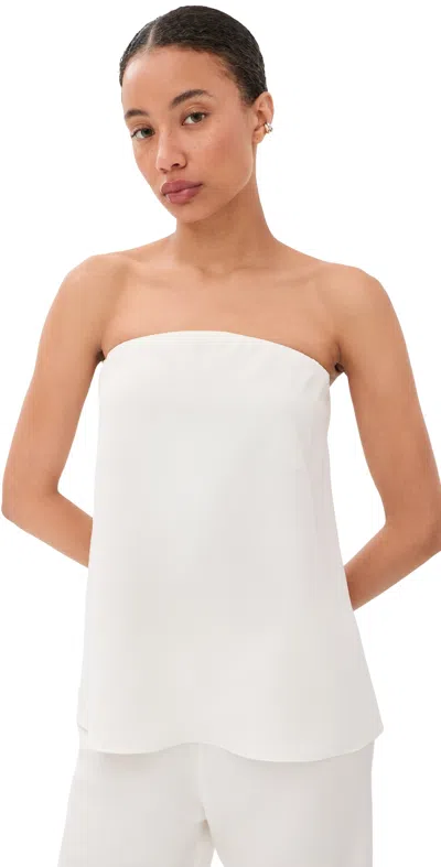 Sablyn Camden Strapless Silk Top White