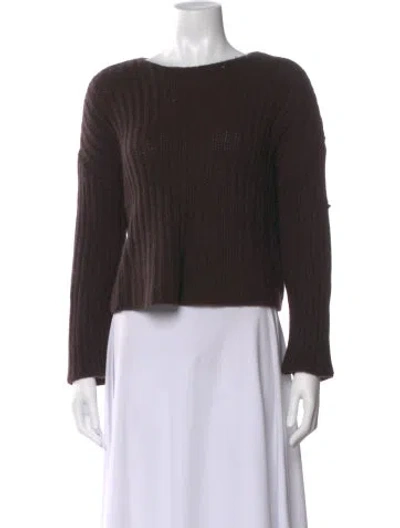 Pre-owned Sablyn Cashmere Bateau Neckline Sweater In Brown