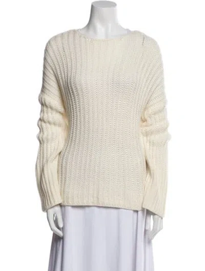 Pre-owned Sablyn Cashmere Bateau Neckline Sweater In Neutral