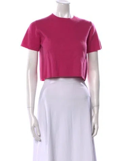 Pre-owned Sablyn Cashmere Crew Neck Crop Top In Pink
