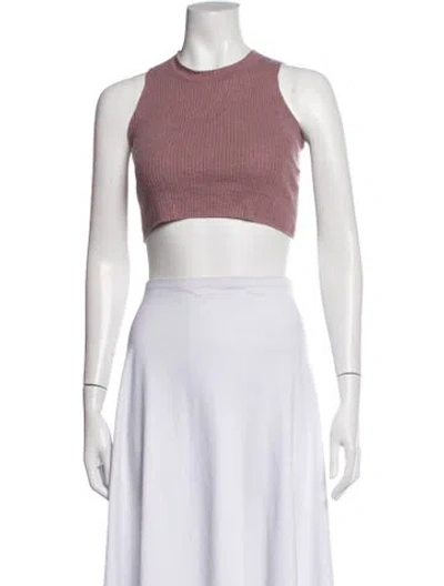 Pre-owned Sablyn Cashmere Crew Neck Crop Top In Pink