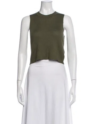 Pre-owned Sablyn Cashmere Crew Neck Crop Top In Purple