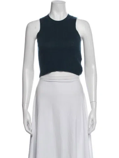 Pre-owned Sablyn Cashmere Crew Neck Crop Top In White