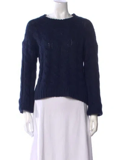 Pre-owned Sablyn Cashmere Crew Neck Sweater In Blue