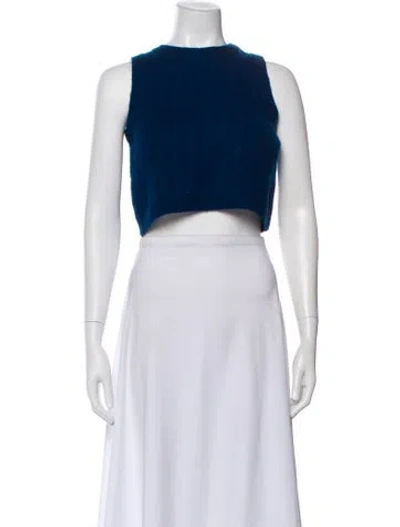 Pre-owned Sablyn Cashmere Crew Neck Sweater In Blue