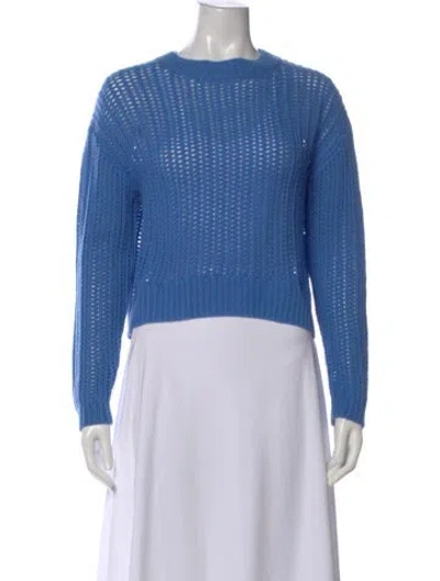 Pre-owned Sablyn Cashmere Crew Neck Sweater In Blue