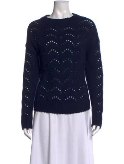 Pre-owned Sablyn Cashmere Crew Neck Sweater In Blue