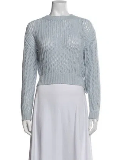 Pre-owned Sablyn Cashmere Crew Neck Sweater In Blue