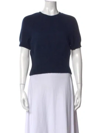 Pre-owned Sablyn Cashmere Crew Neck Sweater In Blue