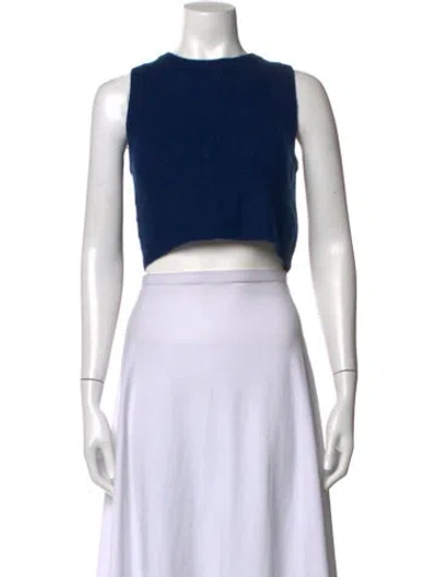 Pre-owned Sablyn Cashmere Crew Neck Sweater In Blue