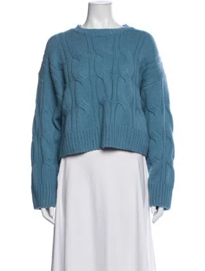 Pre-owned Sablyn Cashmere Crew Neck Sweater In Blue