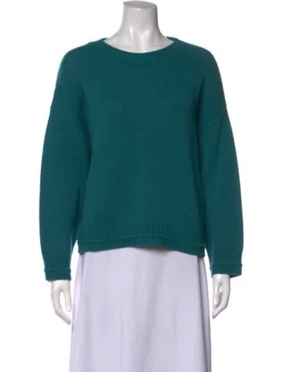 Pre-owned Sablyn Cashmere Crew Neck Sweater In Blue/green