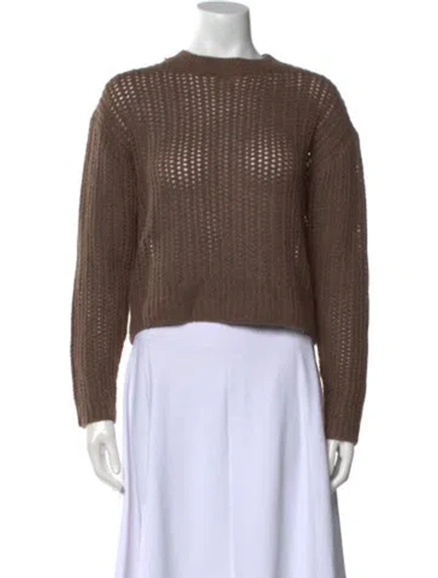Pre-owned Sablyn Cashmere Crew Neck Sweater In Brown