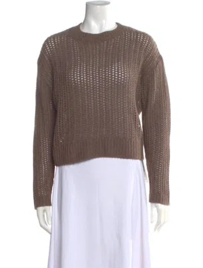 Pre-owned Sablyn Cashmere Crew Neck Sweater In Brown