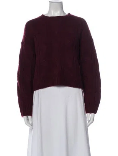 Pre-owned Sablyn Cashmere Crew Neck Sweater In Burgundy