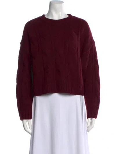 Pre-owned Sablyn Cashmere Crew Neck Sweater In Burgundy