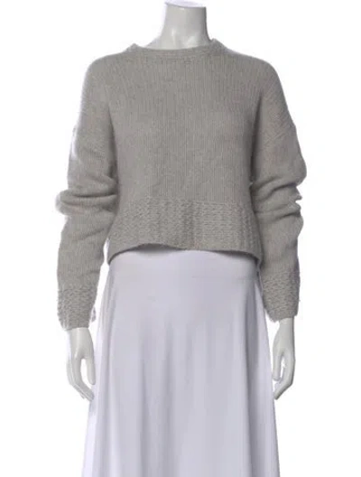 Pre-owned Sablyn Cashmere Crew Neck Sweater In Gray
