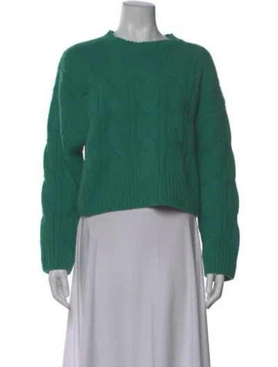 Pre-owned Sablyn Cashmere Crew Neck Sweater In Green