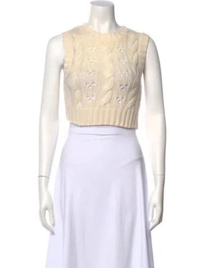 Pre-owned Sablyn Cashmere Crew Neck Sweater In Neutral