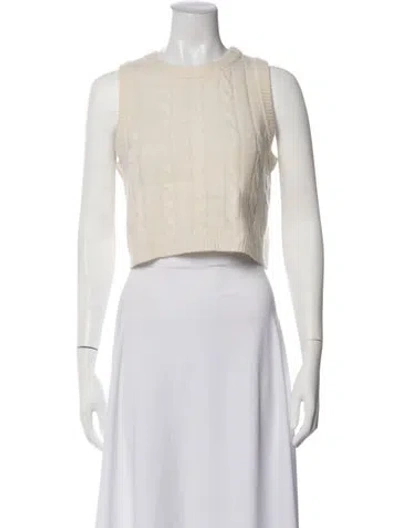 Pre-owned Sablyn Cashmere Crew Neck Sweater In Neutrals