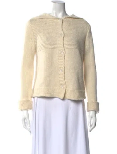 Pre-owned Sablyn Cashmere Crew Neck Sweater In White