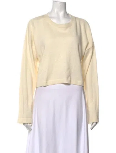 Pre-owned Sablyn Cashmere Crew Neck Sweater In White