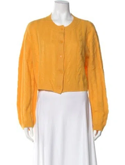 Pre-owned Sablyn Cashmere Crew Neck Sweater In Yellow