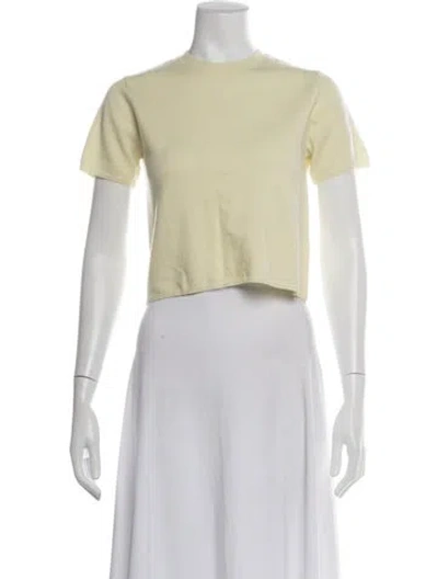 Pre-owned Sablyn Cashmere Crew Neck Sweater In Yellow