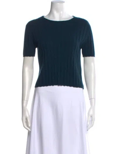 Pre-owned Sablyn Cashmere Crew Neck Top In Blue