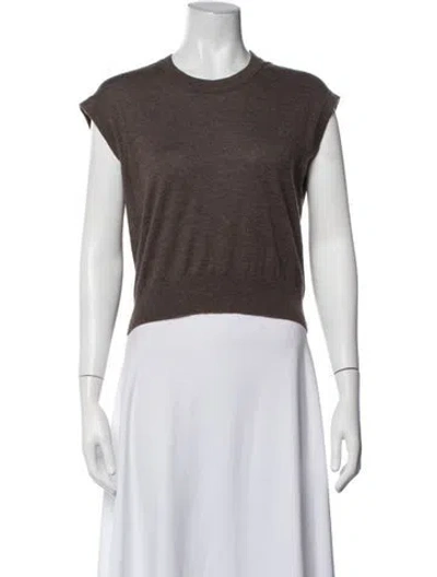 Pre-owned Sablyn Cashmere Crew Neck Top In Brown