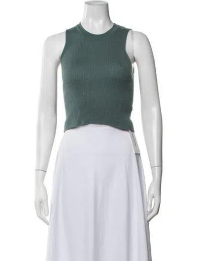 Pre-owned Sablyn Cashmere Crew Neck Top In Green