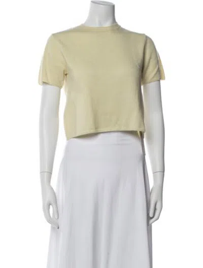 Pre-owned Sablyn Cashmere Crew Neck Top In Yellow