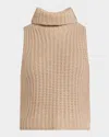 Sablyn Cashmere Cropped Turtleneck Sweater Vest In Eco Gravel