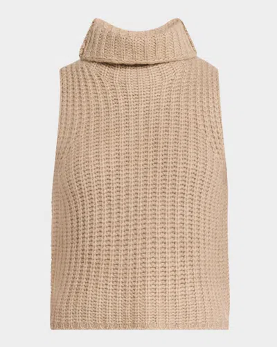 Sablyn Cashmere Cropped Turtleneck Sweater Vest In Eco Gravel