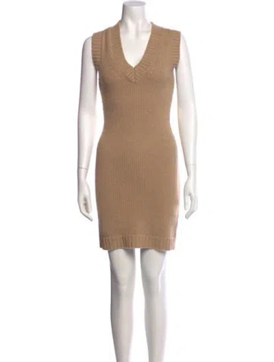 Pre-owned Sablyn Cashmere Mini Dress In Neutral