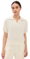 Sablyn Mirabelle Cashmere Short-sleeve Polo In Gardenia