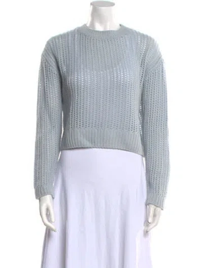 Pre-owned Sablyn Cashmere Mock Neck Sweater In Blue