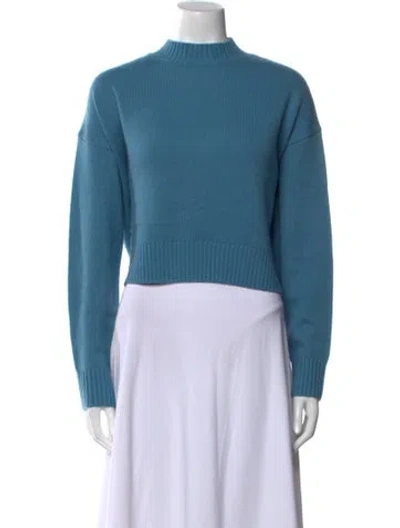 Pre-owned Sablyn Cashmere Mock Neck Sweater In Blue