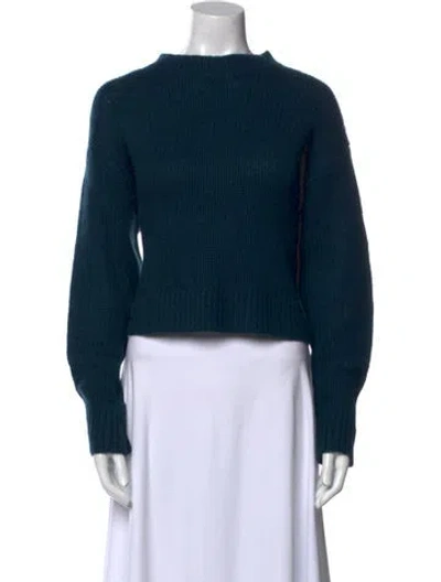 Pre-owned Sablyn Cashmere Mock Neck Sweater In Blue