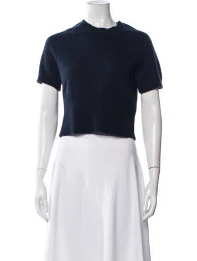 Pre-owned Sablyn Cashmere Mock Neck Sweater In Blue