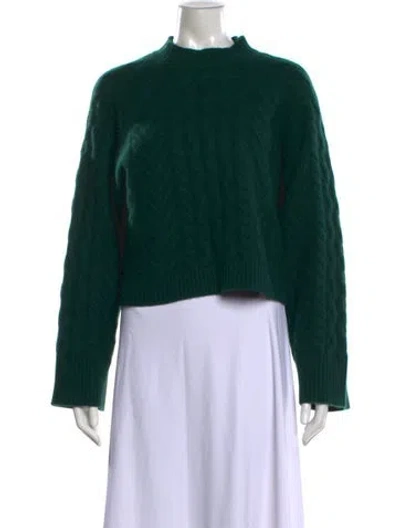 Pre-owned Sablyn Cashmere Mock Neck Sweater In Green