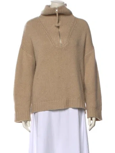 Pre-owned Sablyn Cashmere Mock Neck Sweater In Neutral