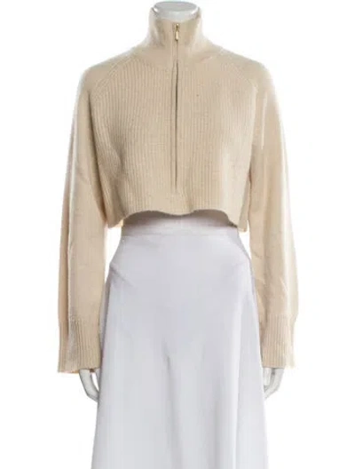 Pre-owned Sablyn Cashmere Mock Neck Sweater In Neutral