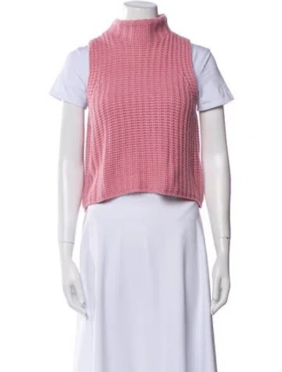 Pre-owned Sablyn Cashmere Mock Neck Sweater In Pink