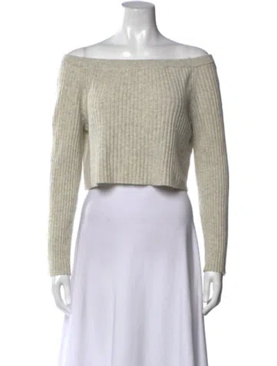 Pre-owned Sablyn Cashmere Off-the-shoulder Sweater In Neutral