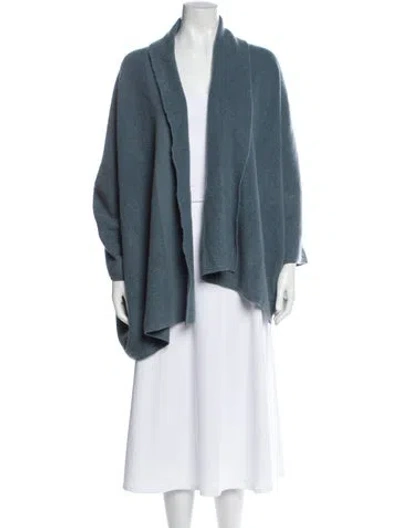 Pre-owned Sablyn Cashmere Open Front Sweater In Blue