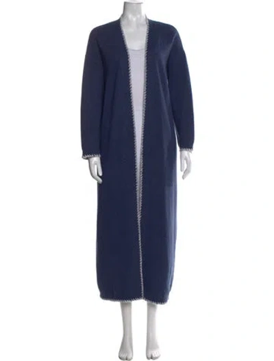 Pre-owned Sablyn Cashmere Open Front Sweater In Blue