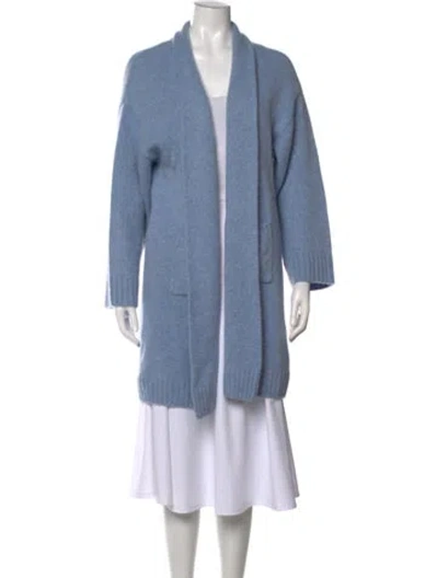 Pre-owned Sablyn Cashmere Open Front Sweater In Blue
